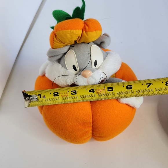 Bugs Bunny Pumpkin Plush 1997 Warner Bros Looney Tunes Halloween Fall 90s 1990s - Picture 10 of 10